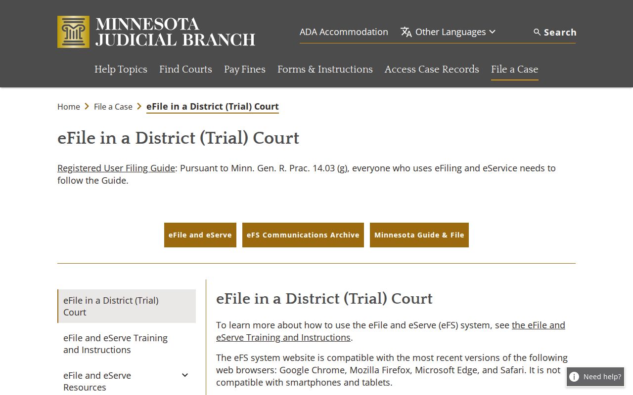 Chisago County court docket Minnesota eFile and eServe information