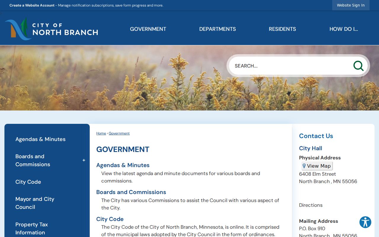 North Branch city government record contact source