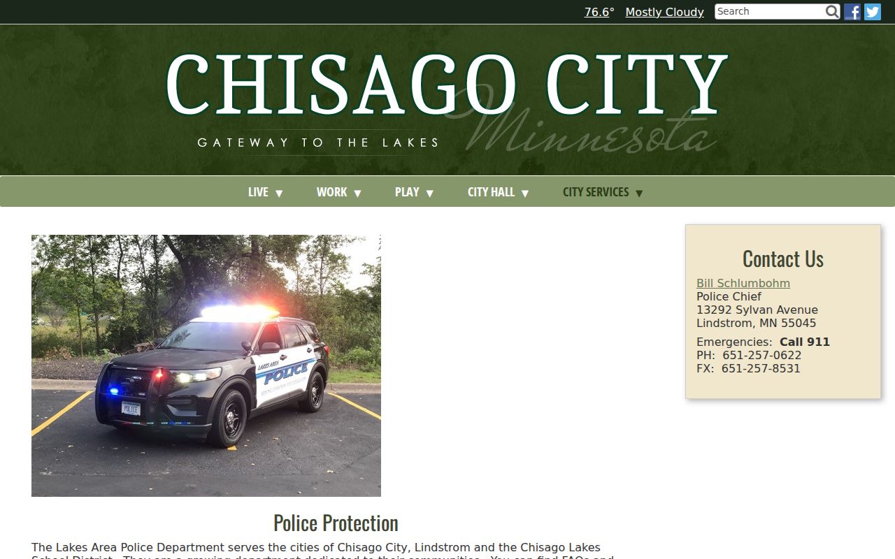 Chisago City Lakes Area Police record contact source