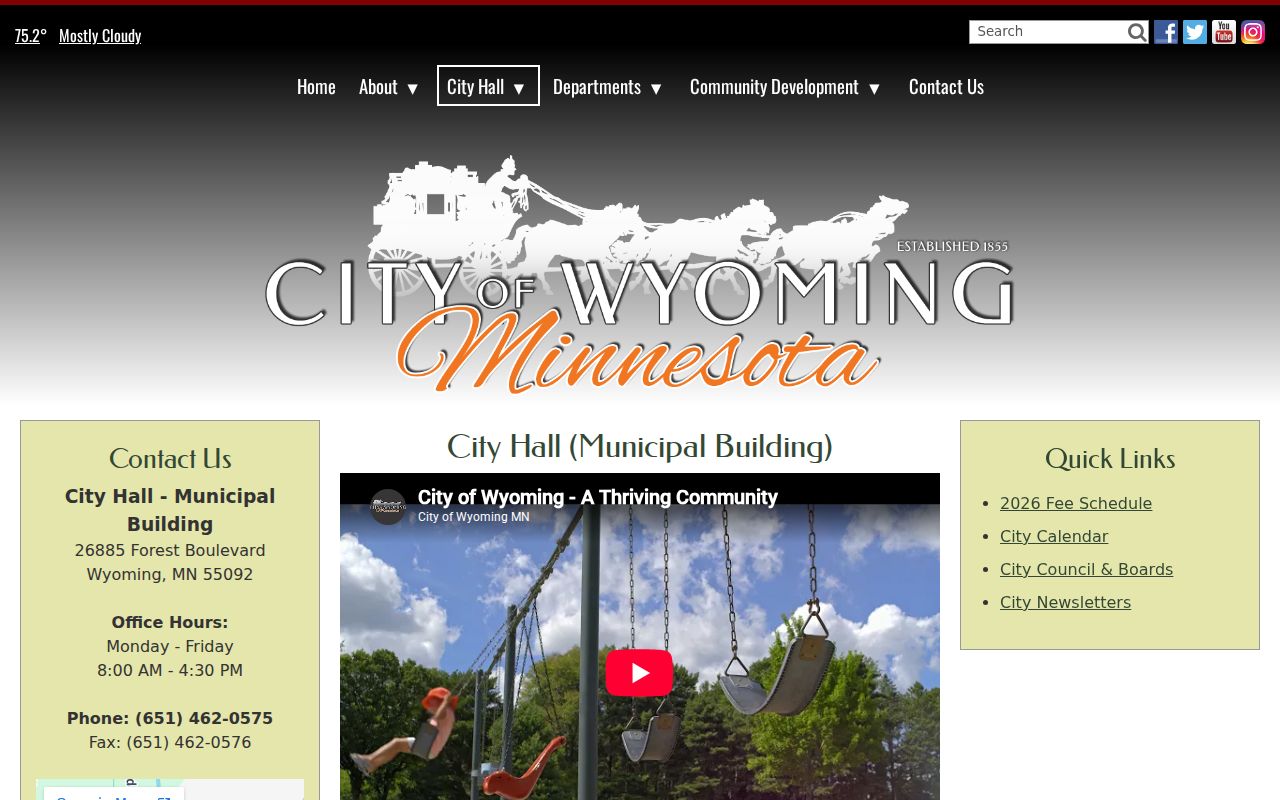 Wyoming City Hall source for municipal record contacts