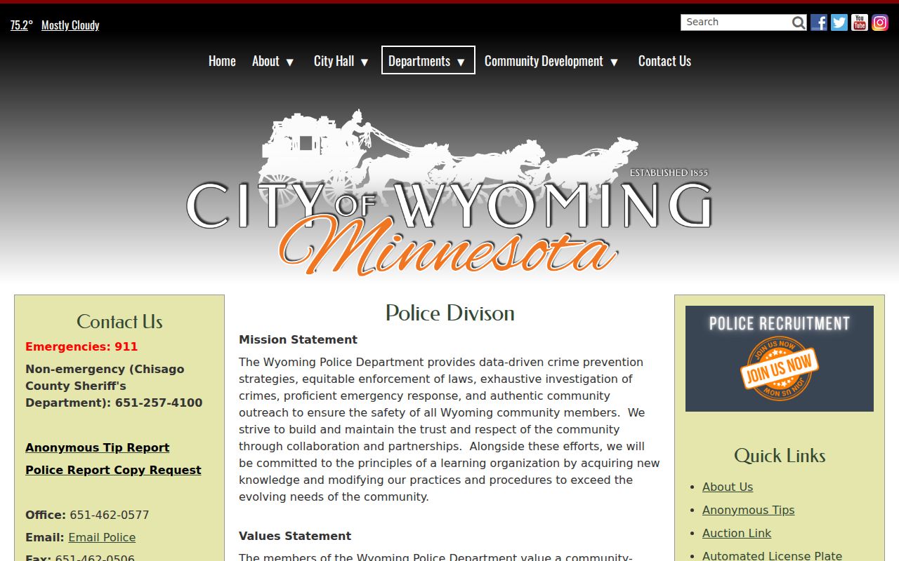 Wyoming Police Department source for local record routing